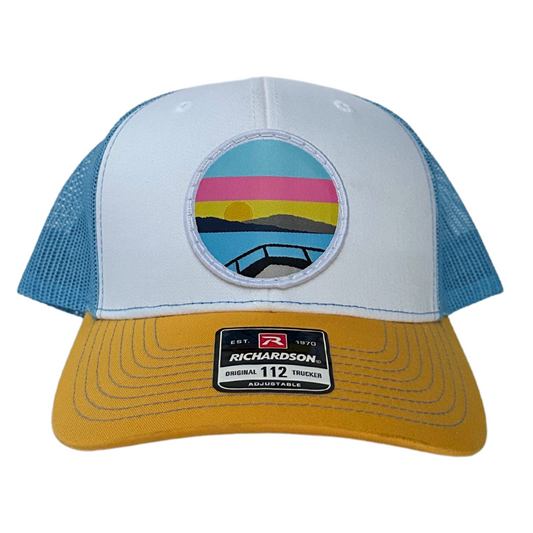 Trucker Hat - White/Sky Blue/Yellow