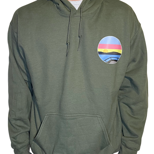 Hoodie - Military Green | 4" Logo